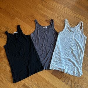 Michael Stars Tank Top Set - Black, White, Grey